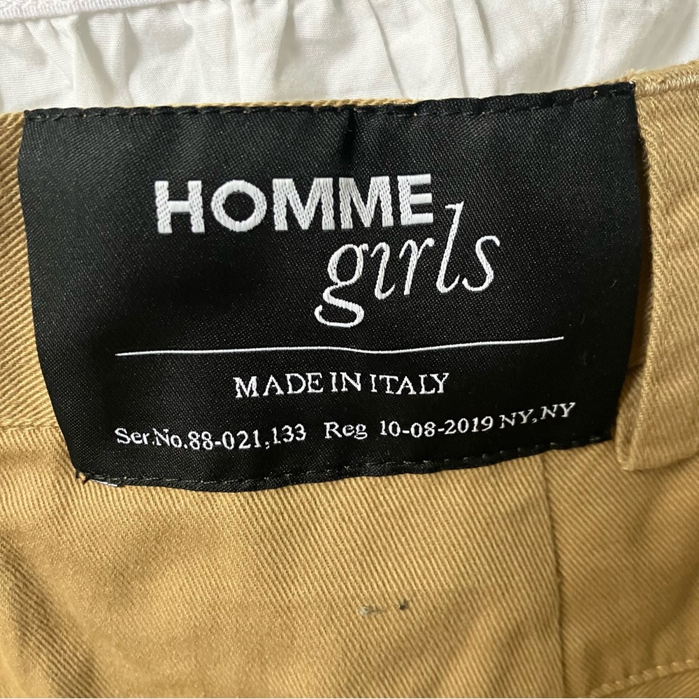 SOLD Homme Girls Khaki Layered Cut Off Skirt, Large - Picture 4 of 7